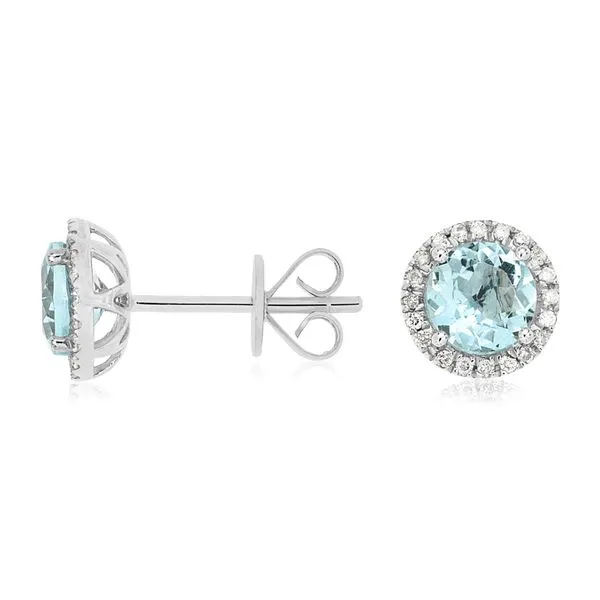 1.66Tw Aquamarine And Diamond Earrings J. Thomas Jewelers Rochester Hills, MI