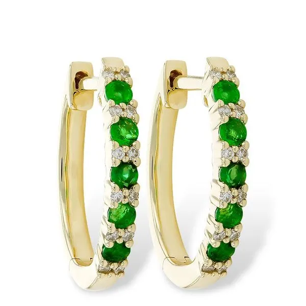 Emerald And Diamond Hoops J. Thomas Jewelers Rochester Hills, MI