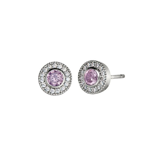 Simulated Pink Sapphire Earrings J. Thomas Jewelers Rochester Hills, MI