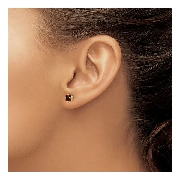 Princess Garnet Earrings Image 2 J. Thomas Jewelers Rochester Hills, MI