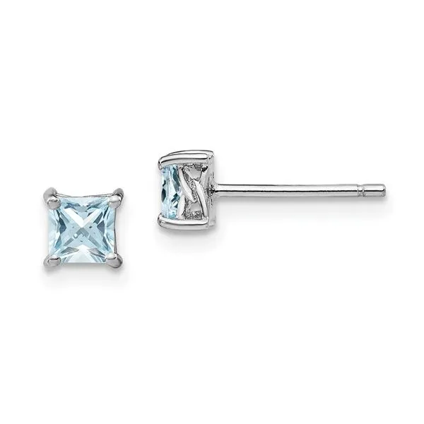 Princess Aquamarine Earrings J. Thomas Jewelers Rochester Hills, MI