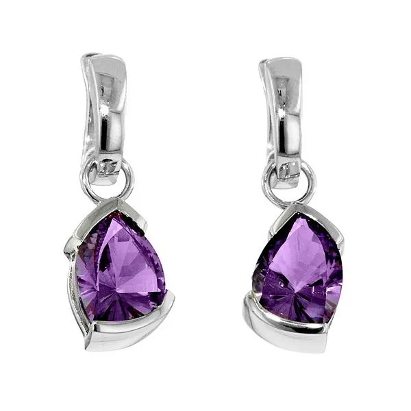Amethyst Polished Hoop Dangles J. Thomas Jewelers Rochester Hills, MI