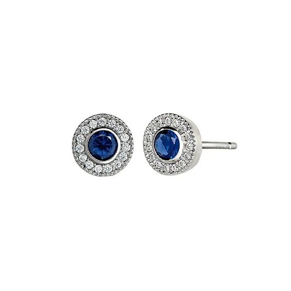 Simulated Sapphire Earrings J. Thomas Jewelers Rochester Hills, MI