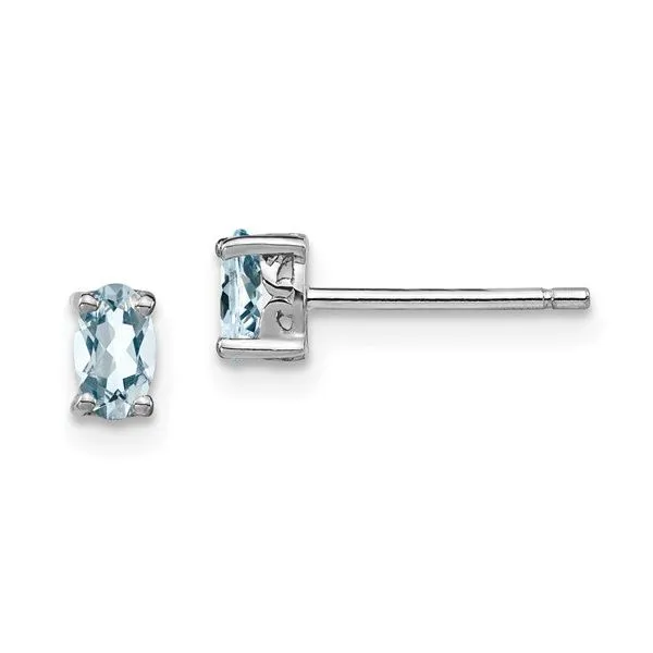 Oval Aquamarine Earrings Image 2 J. Thomas Jewelers Rochester Hills, MI