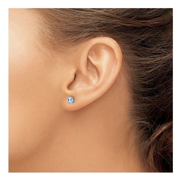 Oval Aquamarine Earrings Image 2 J. Thomas Jewelers Rochester Hills, MI