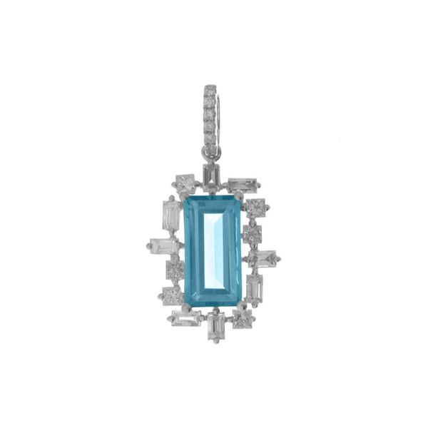 Contemporary Blue Topaz Pendant J. Thomas Jewelers Rochester Hills, MI