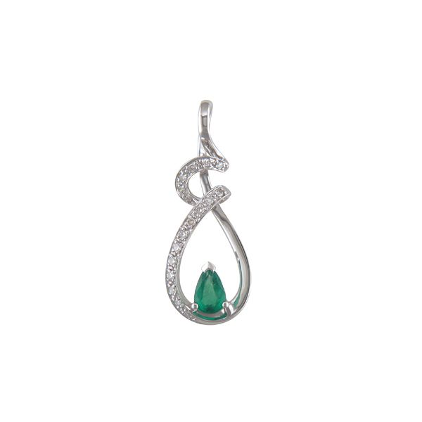 White Gold Emerald Pendant J. Thomas Jewelers Rochester Hills, MI
