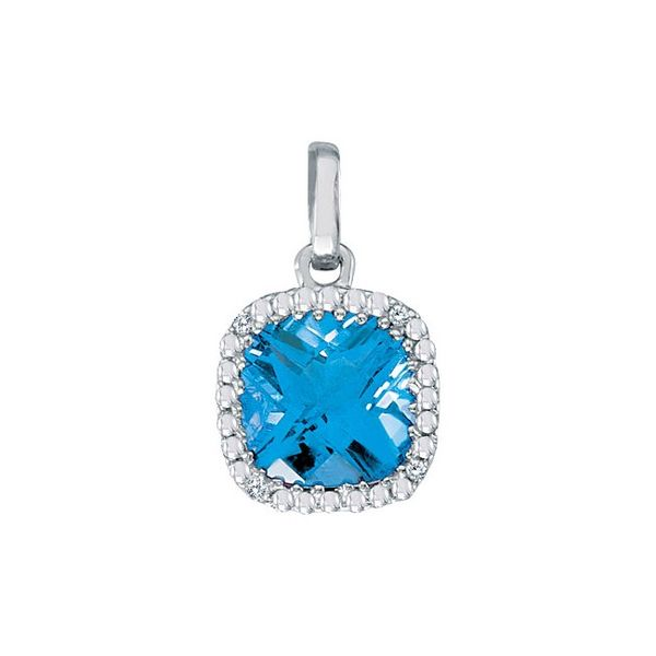 Blue Topaz and Diamond Pendant Image 2 J. Thomas Jewelers Rochester Hills, MI