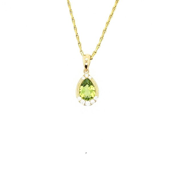 Pear Peridot and Diamond Pendant J. Thomas Jewelers Rochester Hills, MI