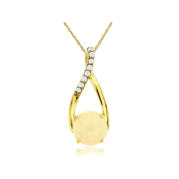 Cabachon Opal Diamond Pendant J. Thomas Jewelers Rochester Hills, MI