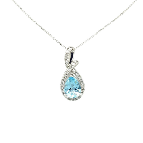 Aquamarine Tear Drop Necklace J. Thomas Jewelers Rochester Hills, MI