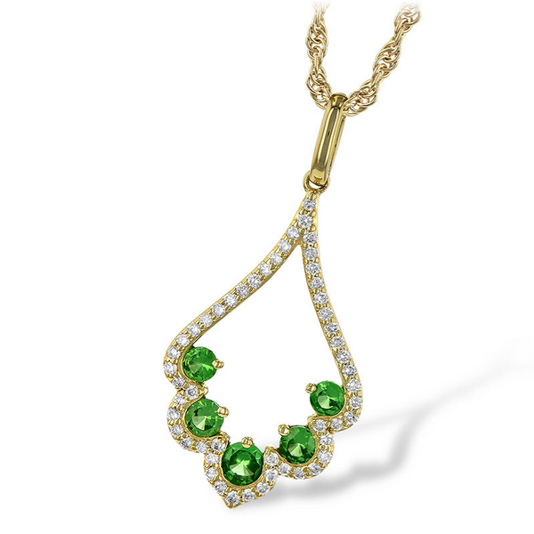 Green Garnet And Diamond Pendant J. Thomas Jewelers Rochester Hills, MI