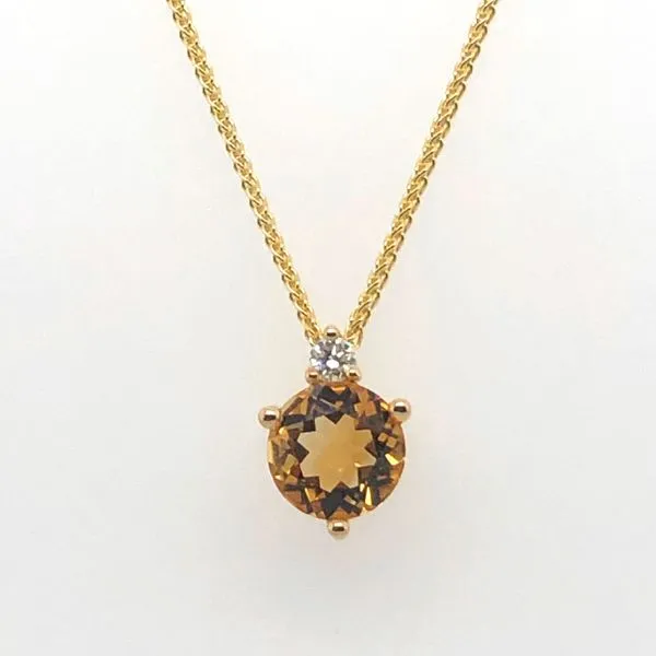 Yellow Gold Citrine Pendant J. Thomas Jewelers Rochester Hills, MI