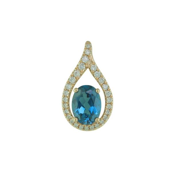 London Blue Topaz Halo Pendant J. Thomas Jewelers Rochester Hills, MI