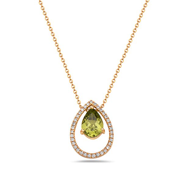 Diamond and Peridot Teardrop Pendant J. Thomas Jewelers Rochester Hills, MI