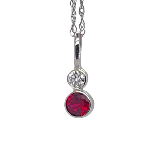 Bezel Set Ruby Pendant J. Thomas Jewelers Rochester Hills, MI