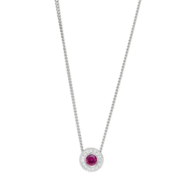 Sterling Silver Simulated Ruby Pendant J. Thomas Jewelers Rochester Hills, MI