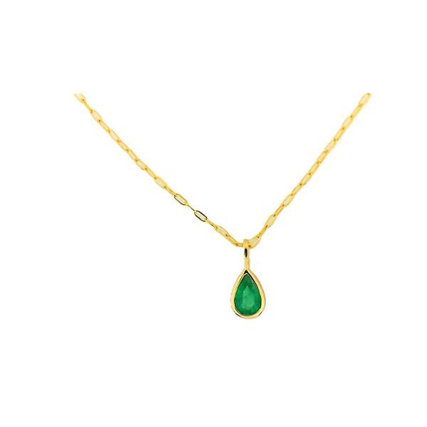 14 Karat Yellow Gold Emerald Pendant J. Thomas Jewelers Rochester Hills, MI