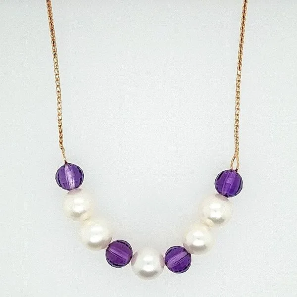 Custom J Thomas Pearl and Amethyst Necklace J. Thomas Jewelers Rochester Hills, MI