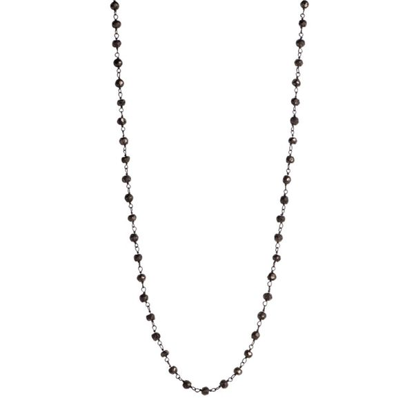 Pyrite Bead Necklace With Oxidized Chain J. Thomas Jewelers Rochester Hills, MI