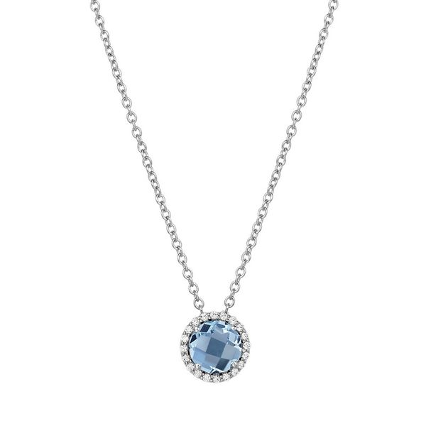 Lafonn's Birthstone Necklace December - Blue Topaz J. Thomas Jewelers Rochester Hills, MI