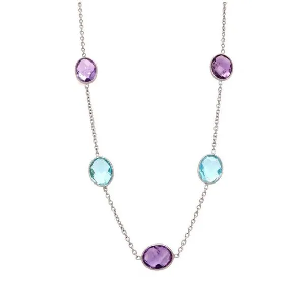 Oval Blue Topaz And Amethyst Necklace J. Thomas Jewelers Rochester Hills, MI