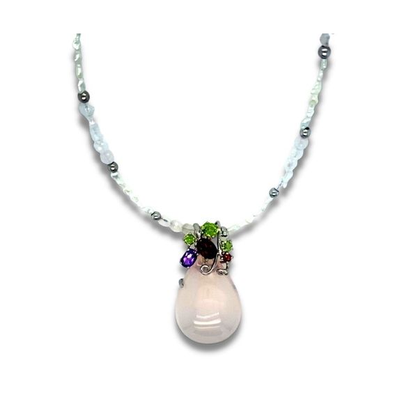 Teardrop Rose Quartz Necklace J. Thomas Jewelers Rochester Hills, MI