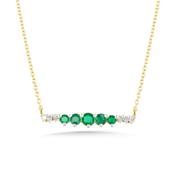 Emerald And Diamond Bar Necklace J. Thomas Jewelers Rochester Hills, MI