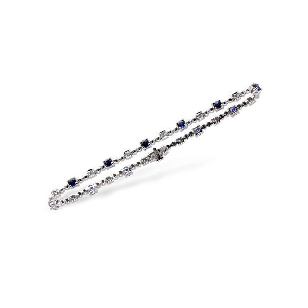 14K White Gold Sapphire Diamond Bracelet J. Thomas Jewelers Rochester Hills, MI