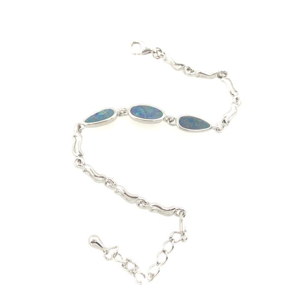 Sterling Silver Australian Opal Doublet Bracelet J. Thomas Jewelers Rochester Hills, MI