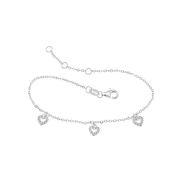 Sterling Silver Dangling Heart Bracelet J. Thomas Jewelers Rochester Hills, MI