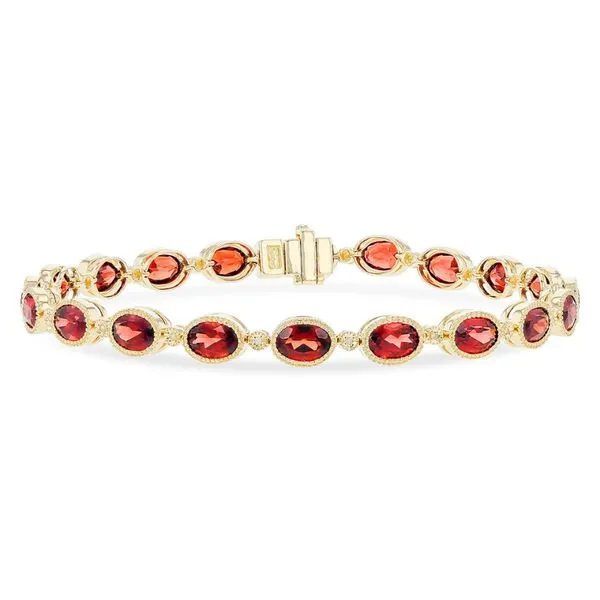 Garnet and Diamond Bracelet J. Thomas Jewelers Rochester Hills, MI