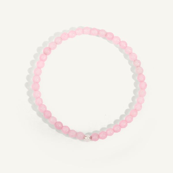 4 MM Faceted Rose Quartz Beaded Bracelet J. Thomas Jewelers Rochester Hills, MI