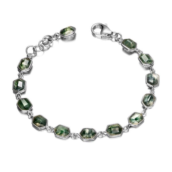 Geo Bracelet Moss Agate Sterling Silver J. Thomas Jewelers Rochester Hills, MI