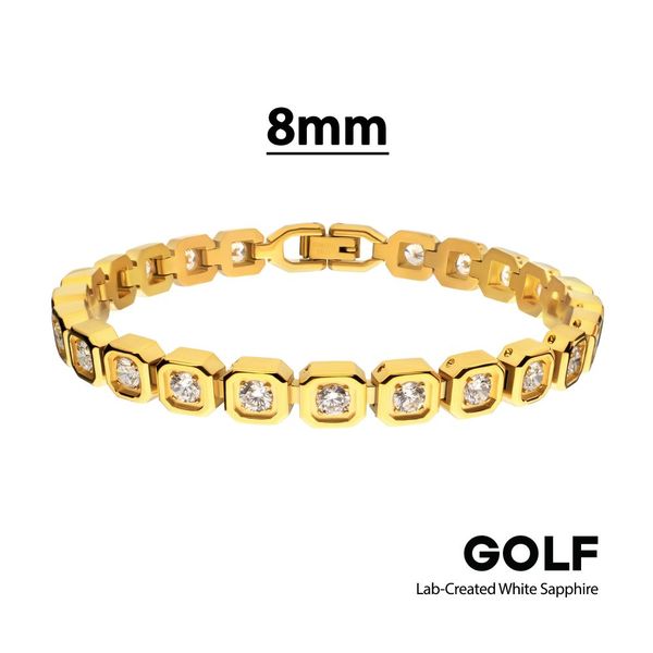 Men's Golf Collection 18K Gold IP Octagon Link Bracelet J. Thomas Jewelers Rochester Hills, MI