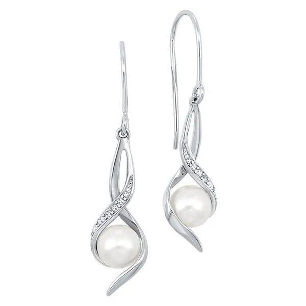 Pearl Drop Twist Earrings J. Thomas Jewelers Rochester Hills, MI