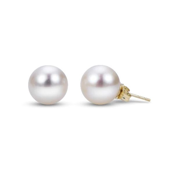 Yellow Gold Pearl Earrings J. Thomas Jewelers Rochester Hills, MI