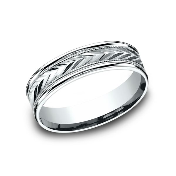 6mm comfort-fit carved design band J. Thomas Jewelers Rochester Hills, MI