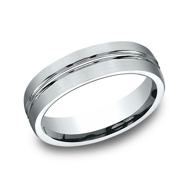 6MM Comfort-Fit Satin-Finished Carved Design Band J. Thomas Jewelers Rochester Hills, MI