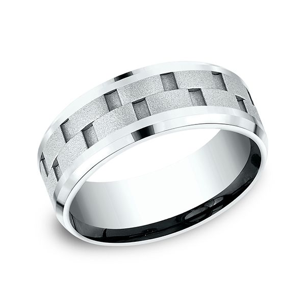 Comfort-Fit Band with Uniquely Cut Center 8 MM J. Thomas Jewelers Rochester Hills, MI