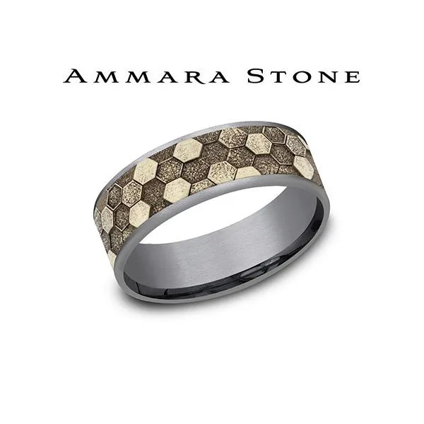 Yellow Gold Honeycomb Tantalum Ring J. Thomas Jewelers Rochester Hills, MI