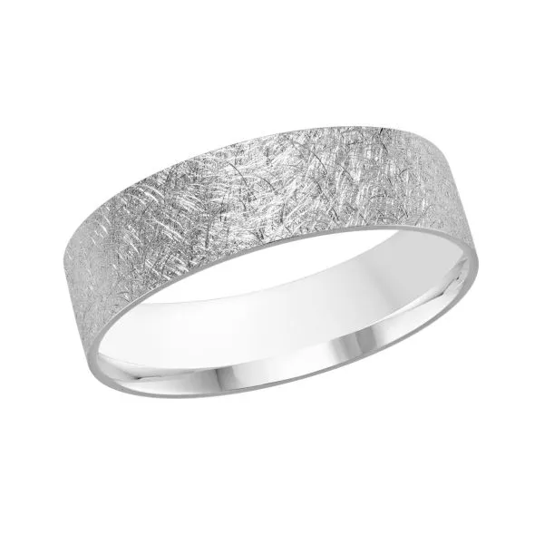 6.0Mm White Gold Band Image 2 J. Thomas Jewelers Rochester Hills, MI