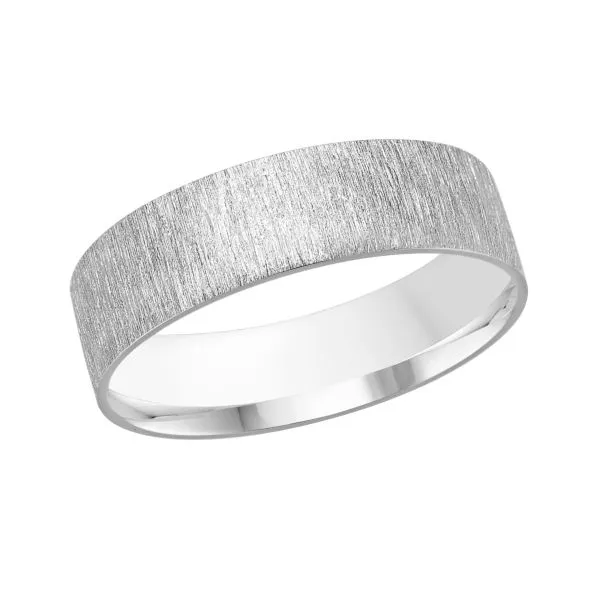 6.0Mm White Gold Band Image 3 J. Thomas Jewelers Rochester Hills, MI