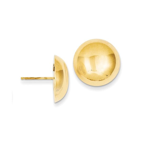 Yellow Gold Flat Button Earring J. Thomas Jewelers Rochester Hills, MI