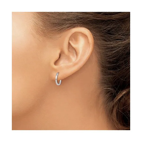 Small Polished Hoop Image 2 J. Thomas Jewelers Rochester Hills, MI