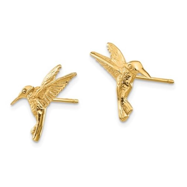14 Karat Yellow Gold Hummingbird Earrings J. Thomas Jewelers Rochester Hills, MI