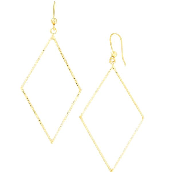 Yellow Gold Triangle Earrings J. Thomas Jewelers Rochester Hills, MI