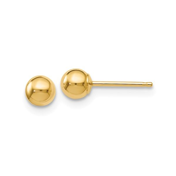 4mm 14 Karat Yellow Gold Polished Ball Earrings J. Thomas Jewelers Rochester Hills, MI