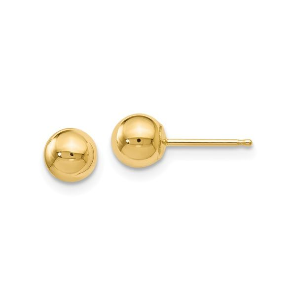 5mm 14 Karat Yellow Gold Polished Ball Earrings J. Thomas Jewelers Rochester Hills, MI
