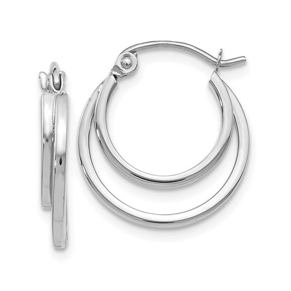 14K White Gold Double Loop Earrings J. Thomas Jewelers Rochester Hills, MI